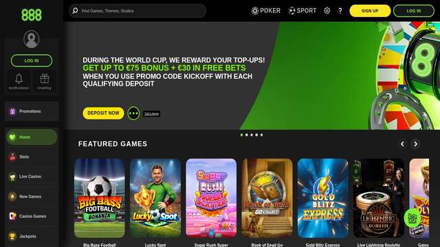 888Casino casino screenshot